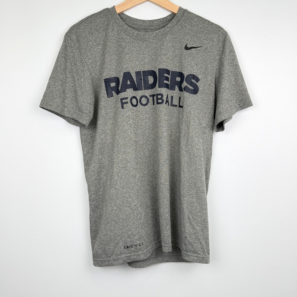 Nike T-Shirt Mens M Gray Raiders Football Dri-Fit Short Sleeve Tee